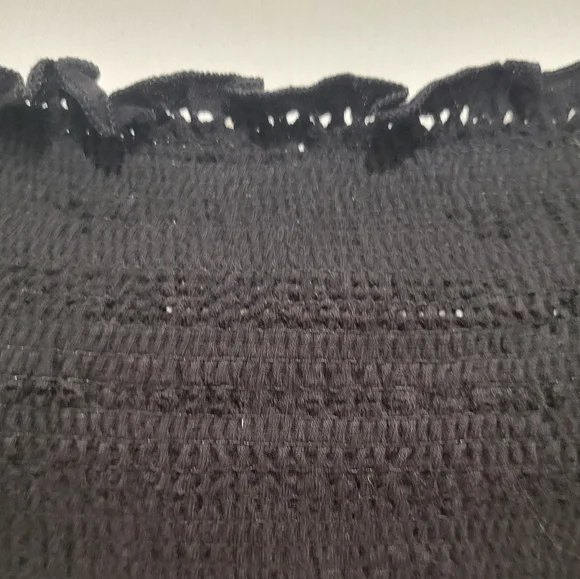 Samsoe Samsoe Black Cotton Puff Sleeve Top w/Smocking | Size Large - Picture 3 of 8